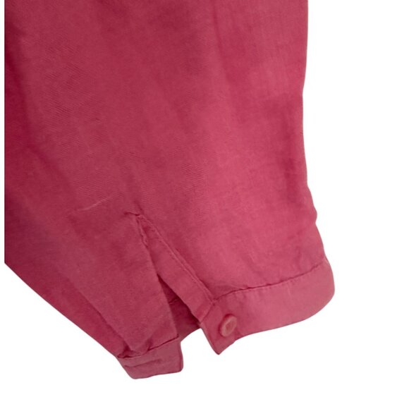 Essay 100% Linen Tunic Vintage-Inspired Pink Button-Up Shirt Oversized - Picture 7 of 10